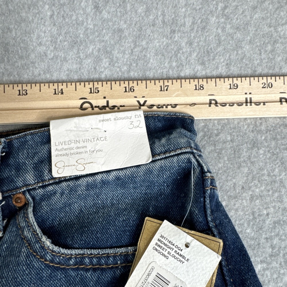 Jessica Simpson NWT Women's 32 Sweet Slouchy Blue Denim Relaxed Distressed - Picture 4 of 9